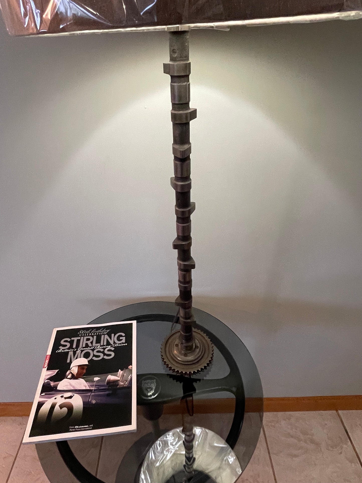 JAGUAR 6 CYLINDER CAMSHAFT TABLE LAMP